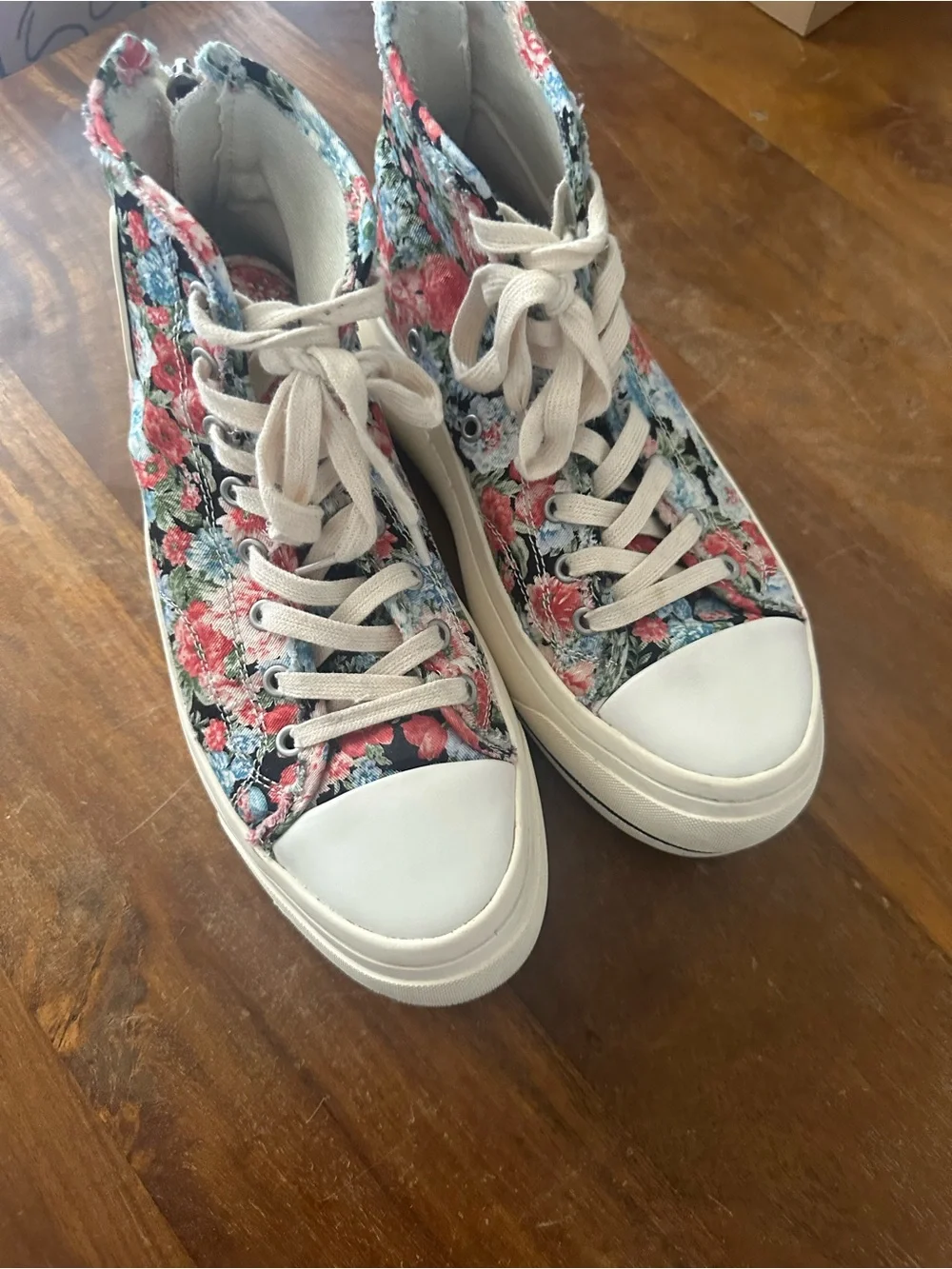 R13 Floral Canvas High-Top Platform Sneakers Nordstrom Exclusive ladies size‎ 9